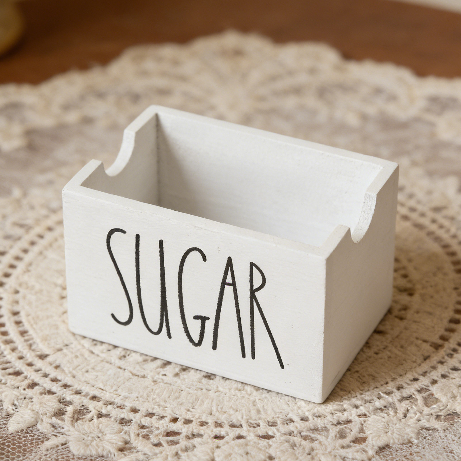 Coffee Tea Sugar - Porte-sachets de sucre en bois, boîte
