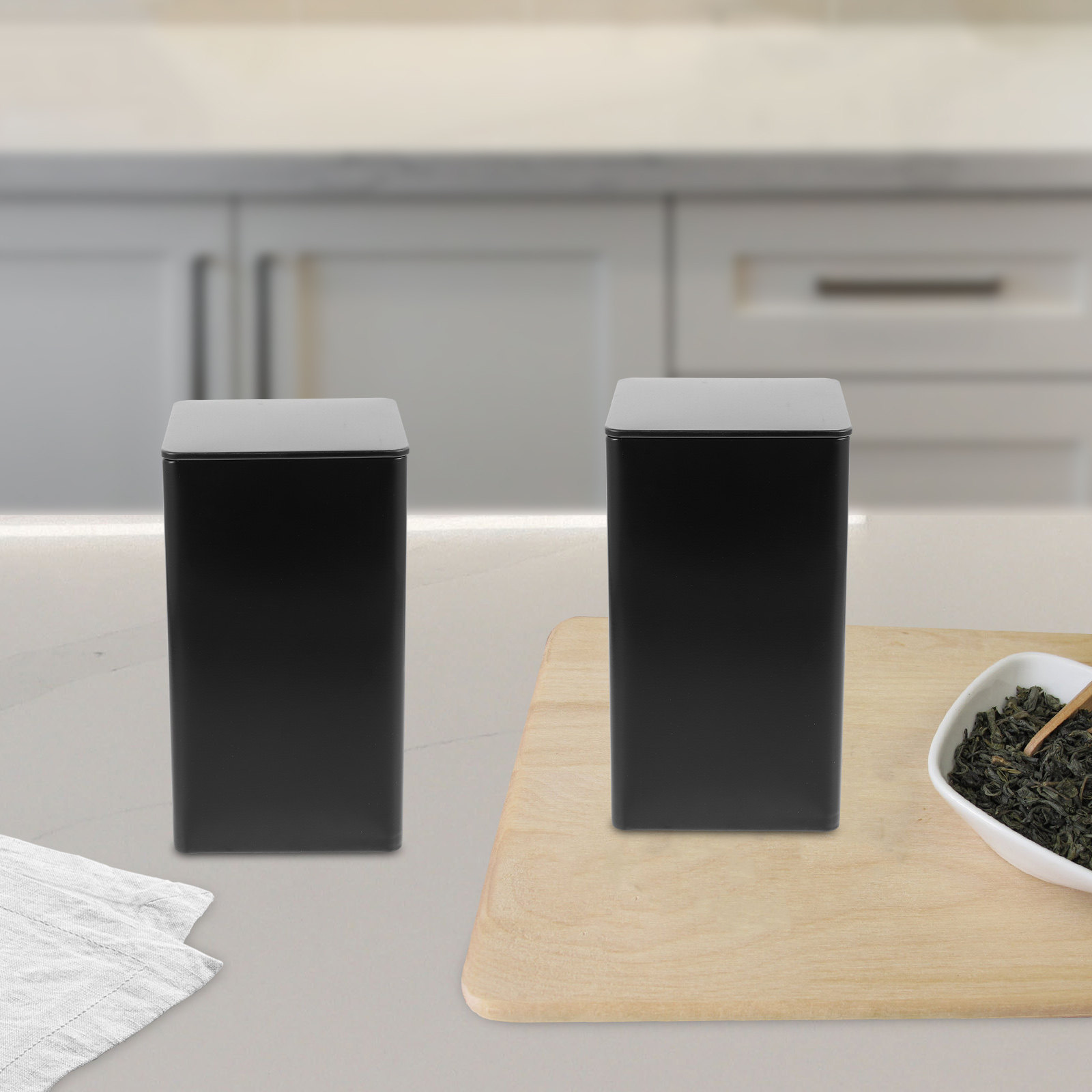 4 bocaux en fer blanc pour le  - Coffee Tea Sugar avis et prix